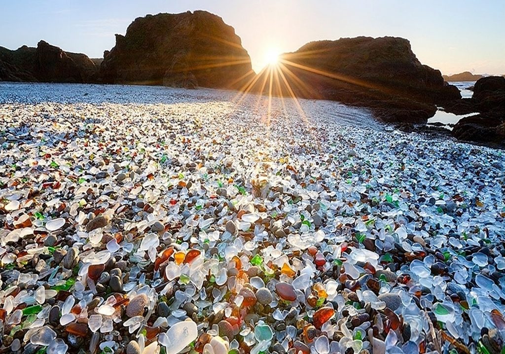 Glass beach sparking